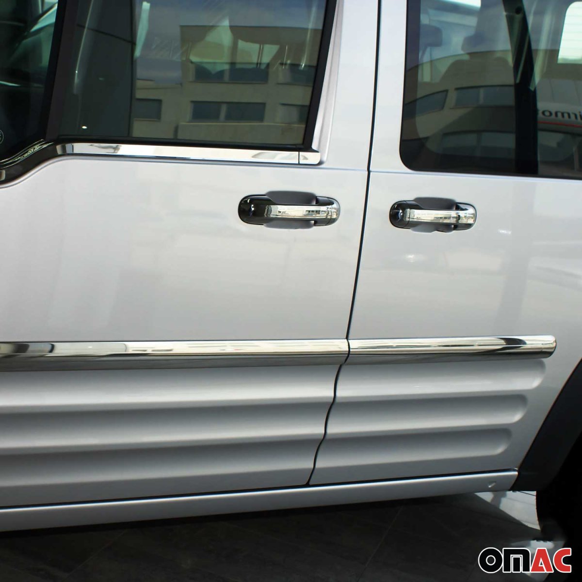 Ford Transit Connect Door Handle Cover - Omac - 5 Door S.Steel - Gloss Silver - '09-'14